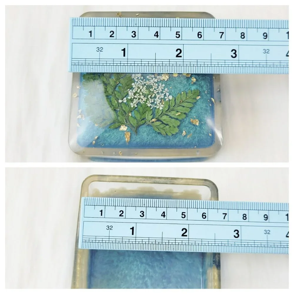 Floral Trinket Box Small Square Jewelry Box Stash Box Teal Blue Yellow Green
